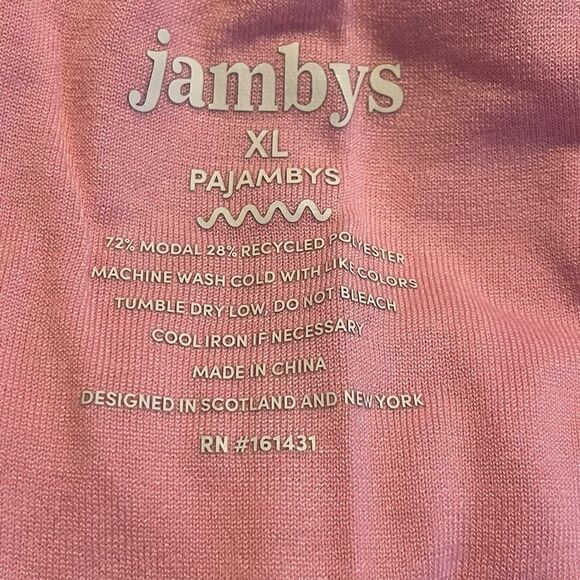 Jambys Pajambys Pajama Bottom Pants Flamingo Pink Breathable Sleepwear Pull-On X - Picture 4 of 5